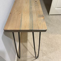 Modern Oak Table With Iron Black Legs 