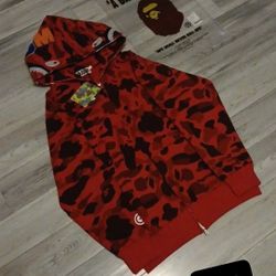RED BAPE HOODIE 