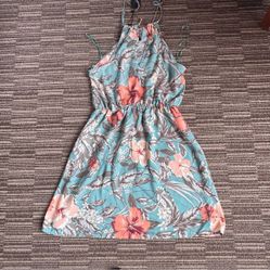 Dynamite Orange and Pink Halter Mini dress