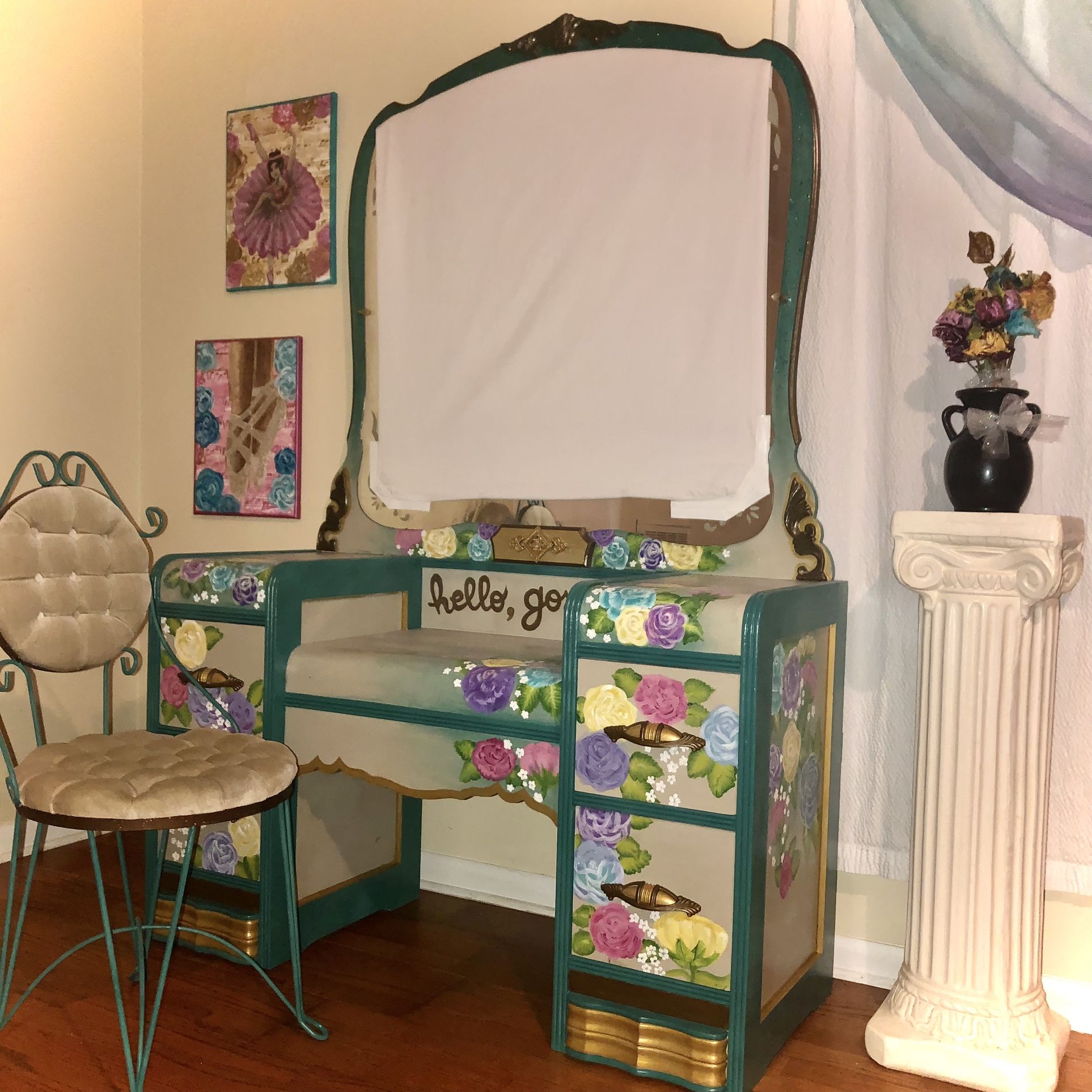 Gorgeous Hand painted Vanity Mirror