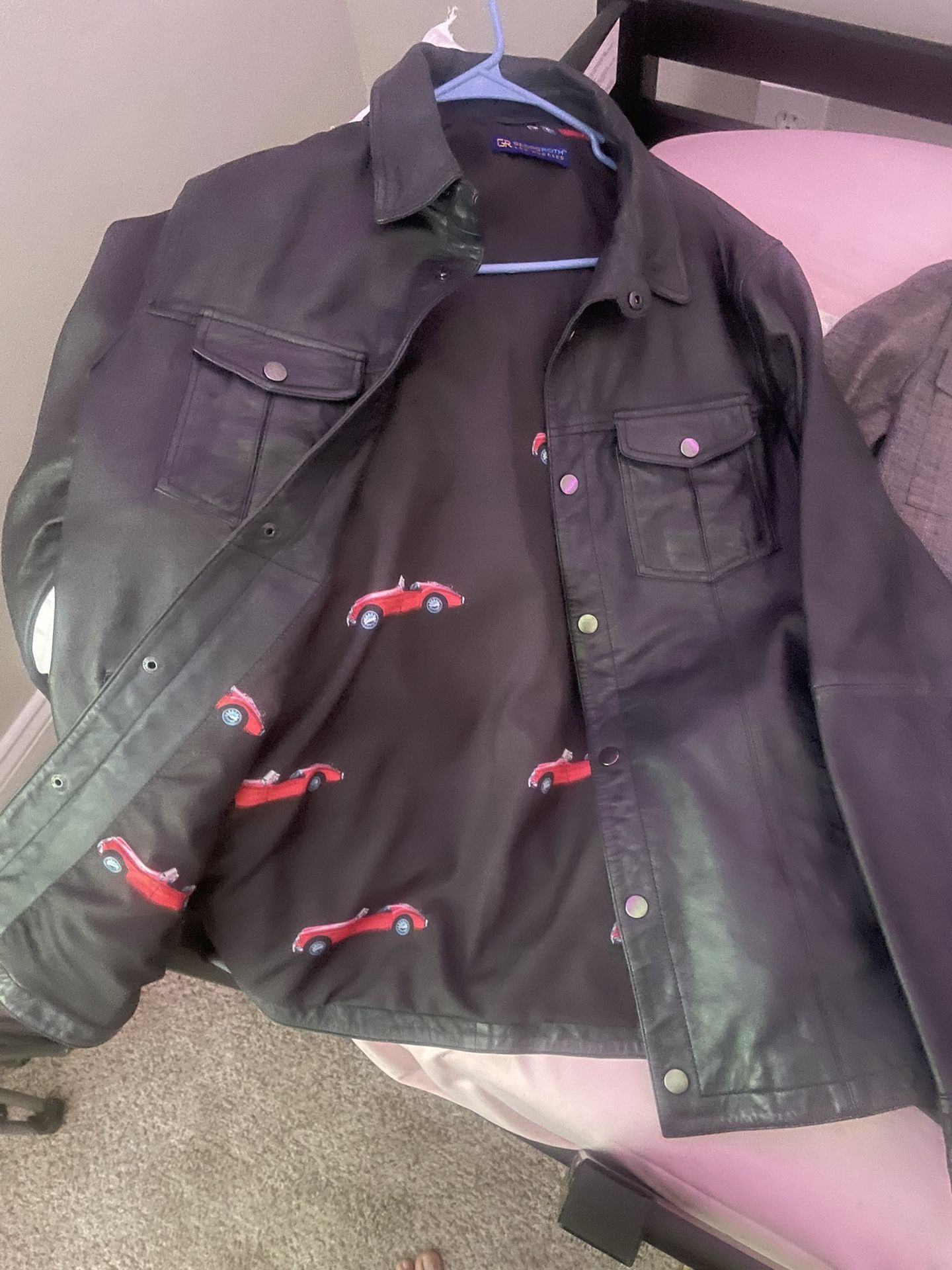 Black Retro Lamb Skin Leather Jacket