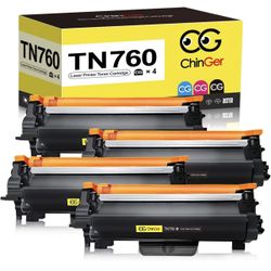 CHINGER TN760 Compatible Toner Cartridge Replacement for Brother TN760 TN-760 TN730 Used with HL-L2350DW HL-L2395DW HL-L2390DW DCP-L2550DW MFC-L2750DW