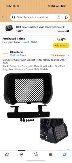 Oil Cooler Cover with Bracket Fit for Harley Touring 2017-2025