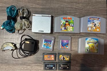 Nintendo Game Lot – GBA SP + Pokémon Pikachu N64 + Diddy Kong Racing + Games