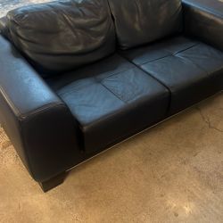 Roche Bobois Blue Small Sofa Couch, Super Nice In Good Condition