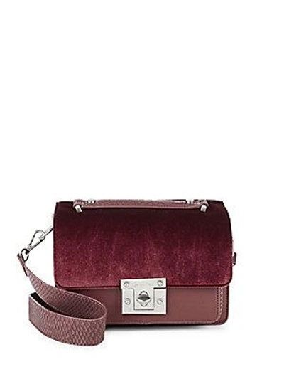 Sam Edelman Gessica Velvet/Leather Crossbody Bag in Cranberry