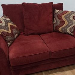 Red Love Seat And Couch