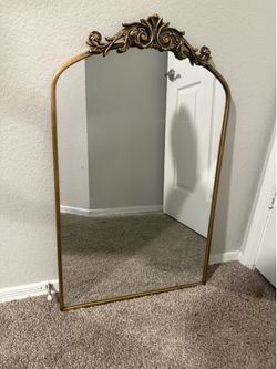 Gold frame vintage wall mirror