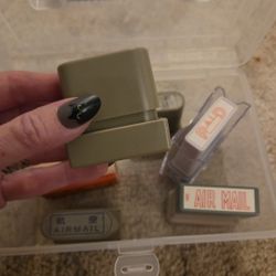 Lot Of 6 Ink Stamps, Filed, Air Mail, Canceled 