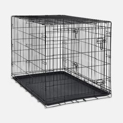Vibrant Life Wire Dog Crate, Double-Door, Divider and Leak-Proof Tray, 42" New 