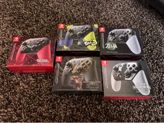 5 Nintendo Switch pro controllers new official US versions