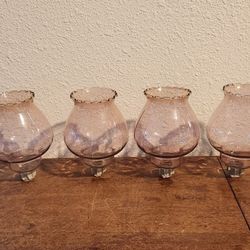 Vintage 4 Piece Set Homeco Home Interiors Celeste Pink Peg Votive Candle Holders