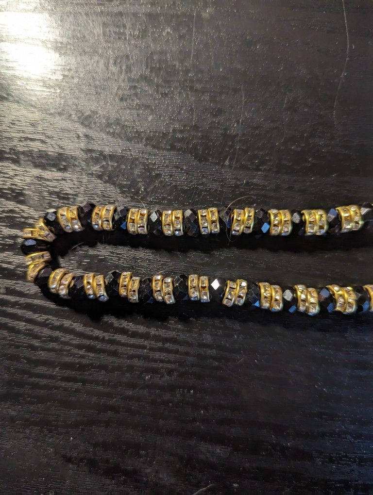 Black/ Gold Rhinestone Beads!!!