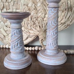 Cute Boho Refinished Candle Holders