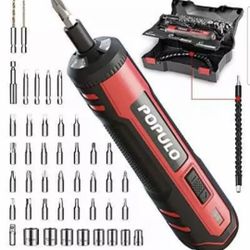 4V Cordless Electric Screwdriver Kit, USB Rechargeable Lithium ion Battery, New
