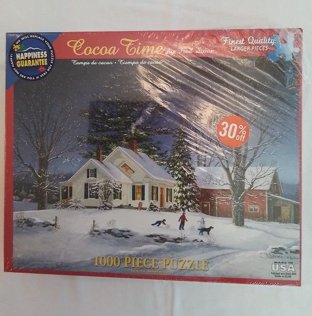 White Mountain 1000 Piece Puzzle Cocoa Time By Fred Swan