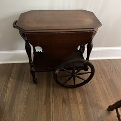 Antique Wooden Tea Cart