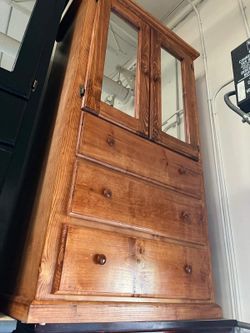 Tall closet pine oak wood