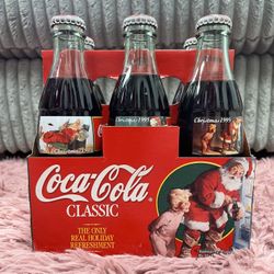 Full Flat Of Coca Cola Christmas 1995 Bottles