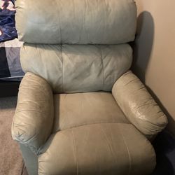 Beige Leather Reclining Chair 