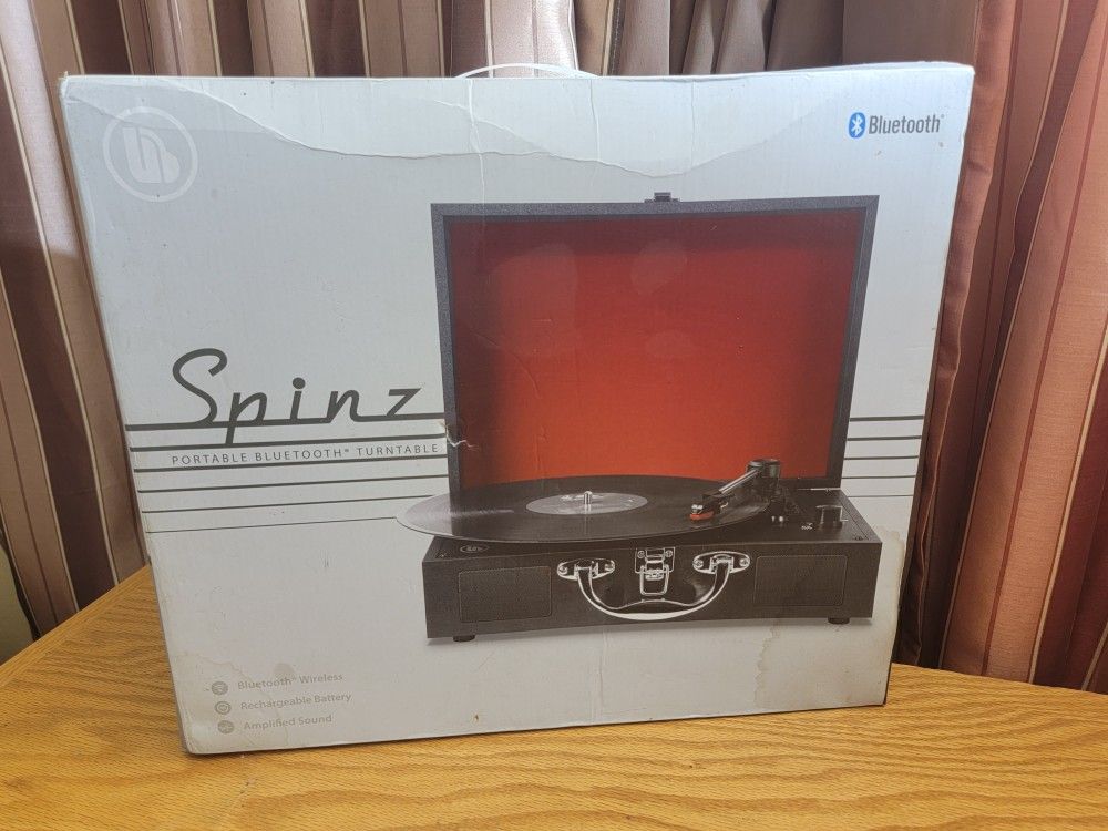 Spinz Portable Bluetooth Turntable Vinyl Player