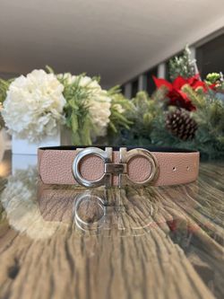Ferragamo women’s Gancini Reversable and Adjustable gold beige belt