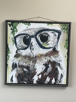 24x24 Owl With glasses Art Piece
