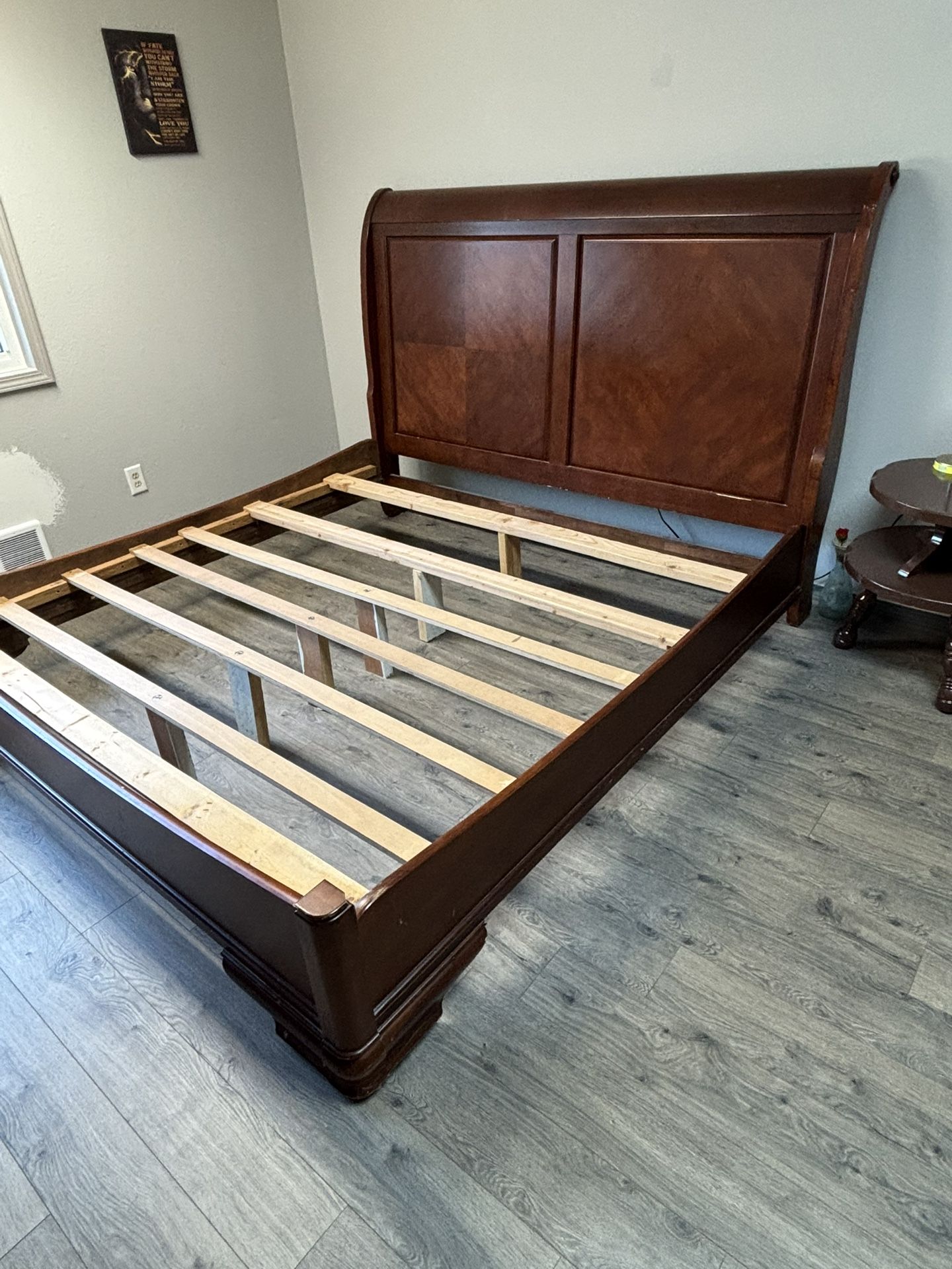Solid Wood Queen Sleigh Bed Frame