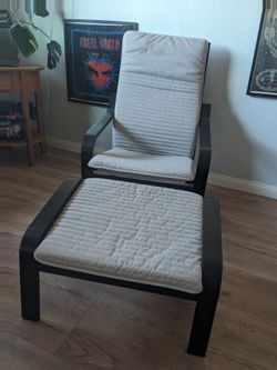 IKEA Poang Chair and Footstool