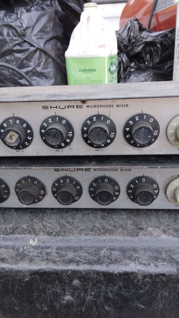 2 Shure Microphone Mixer Made In USA