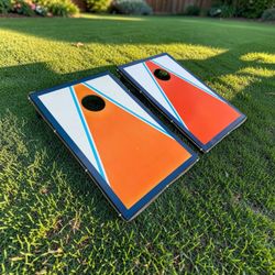 Two Lightweight Portable Corn Hole Boards with Lights! Good condition