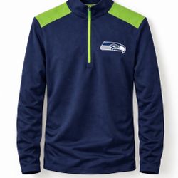 Seattle Seahawks Quarter Zip Pullover – Men’s Small – NFL Team Apparel