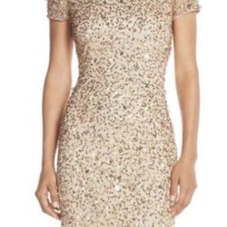 Gold Sequin Adrianna Papell Dress