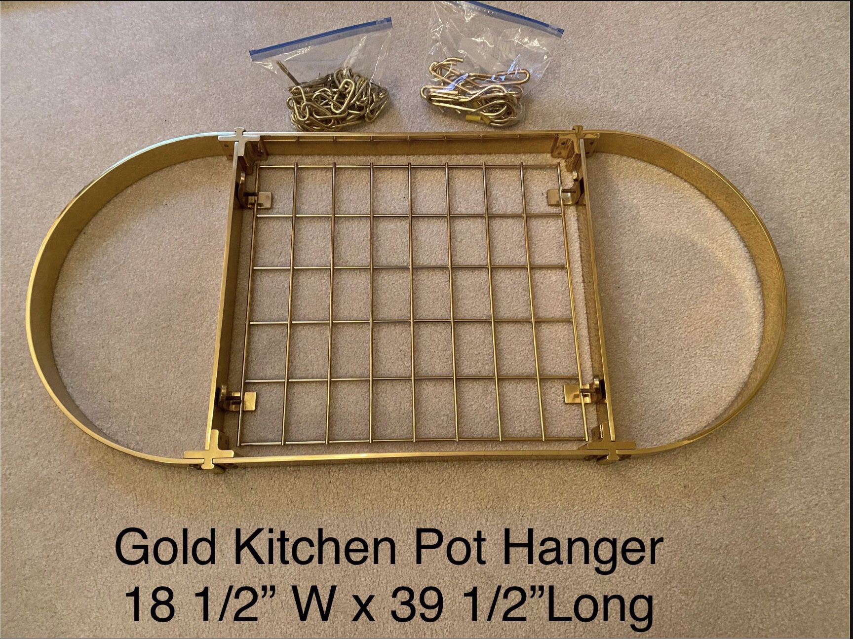 Gold/ Brass Kitchen Ceiling Hanging Pot Rack