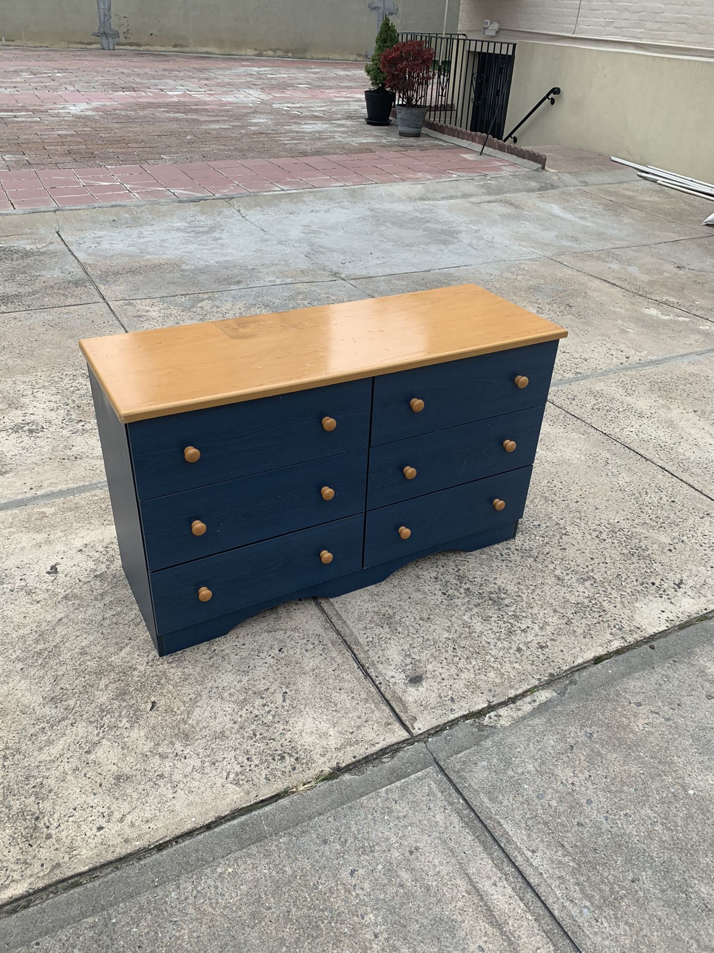 6 drawer small blue dresser