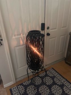 Large Black wicked Lantern with Stand