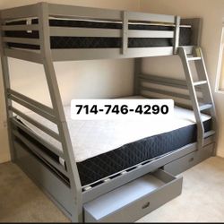 Twin/Full Bunk Bed + 2 Mattress 