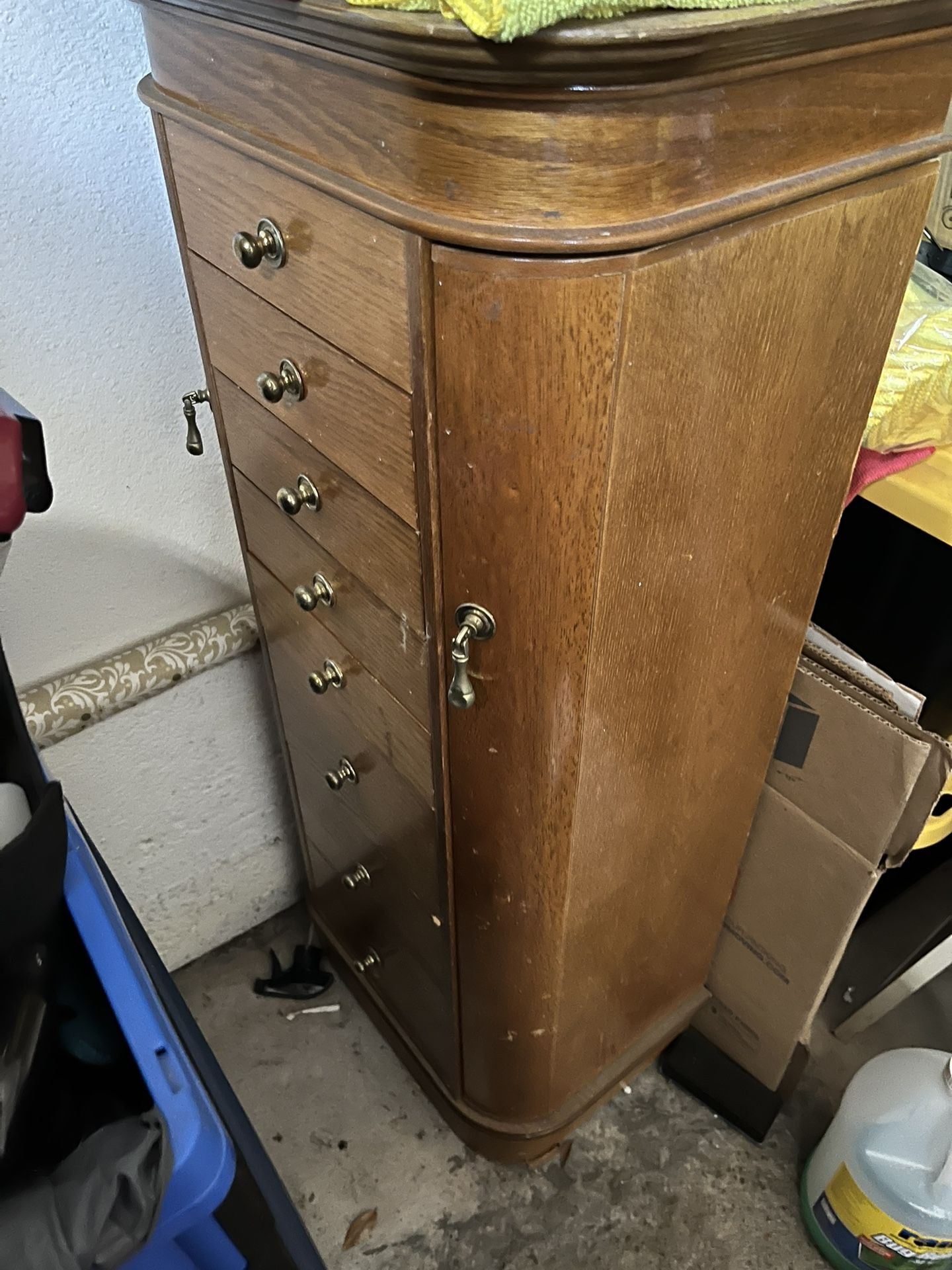 Vintage Jewelry Armoire With Mirror