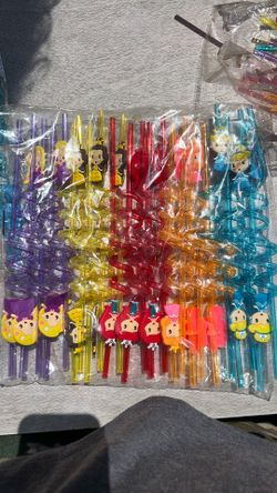 Princess party favor straws