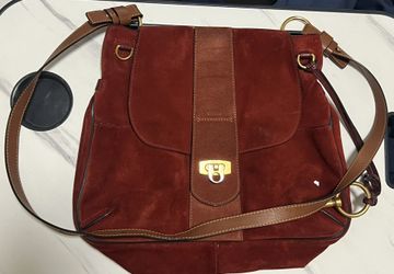Authentic Chloé Suede Shoulder Bag - Burgundy