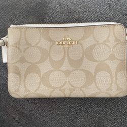 new coach double zipper clutch