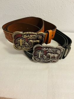 NEW WESTERN BELT BUCKLES AND BELTS - $20 each