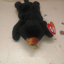 Blackie The Bear Beanie Baby With P. V. C Pellets