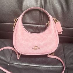 Coach Carmen Mini Crossbody Bag In Signature Canvas CAM83 powder pink