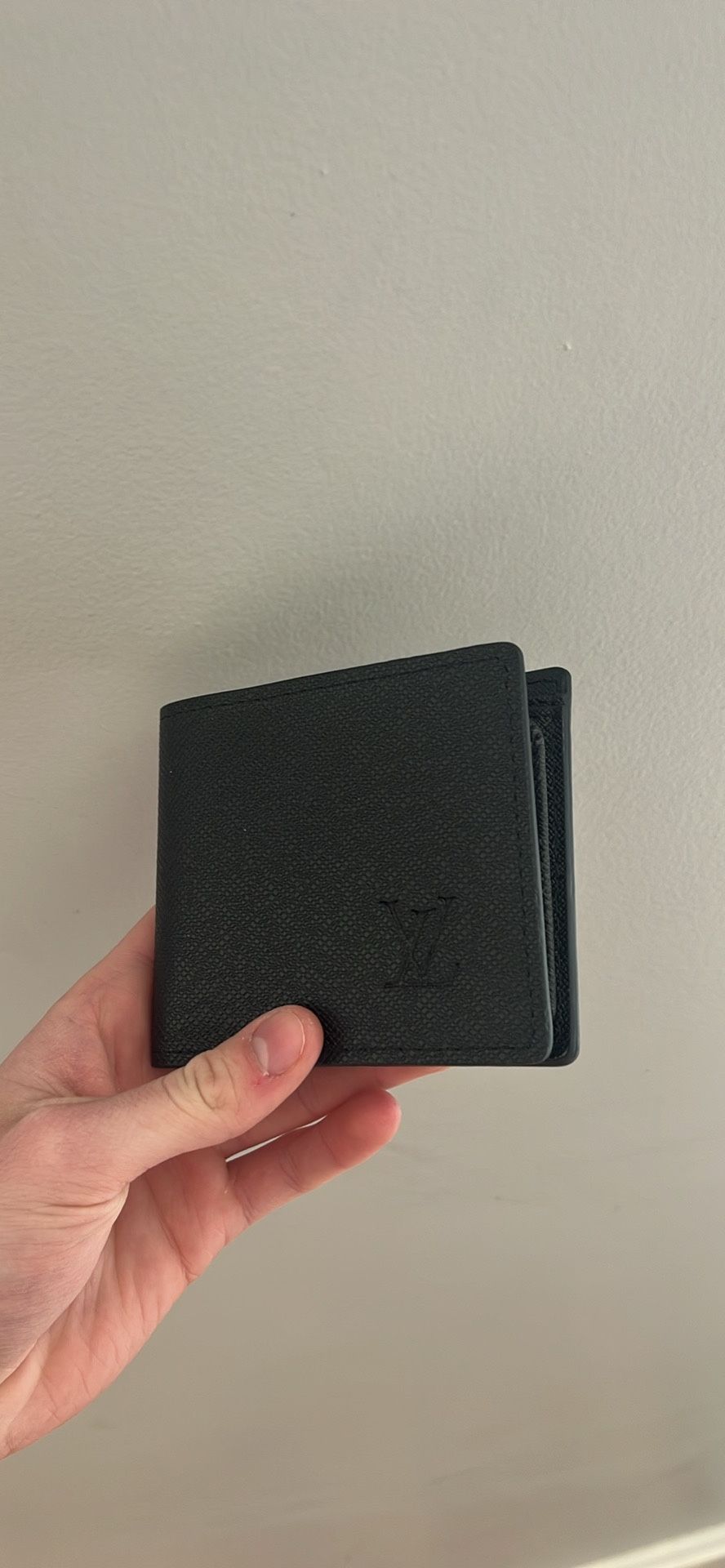 Black Taiga Leather LV Wallet