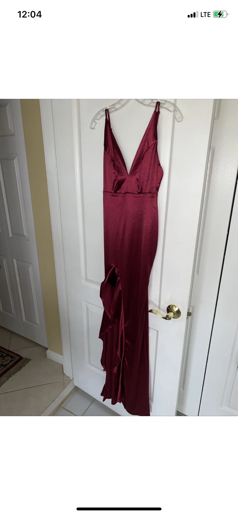 Fashion Nova Temporary Love Maxi Dress small, Satin Mermaid YD 30644 Wine