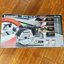 Kawasaki 19.2V Circular Saw w/5 Blades|2 Batteries With Laser