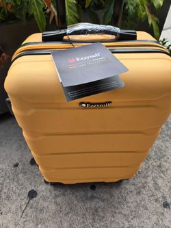 20" Carry On 8 Wheels Spinner Hard Shell New With Tags Combination Lock Extra Lightweight Expandable Waterproof yellow color