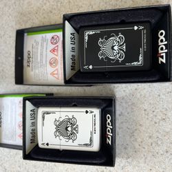 Zippo Lighters Pair Ace Of Spades