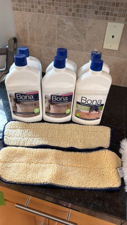 Bona high gloss Hardwood Floor Polish And Bona Duster And Applier Mop Heads